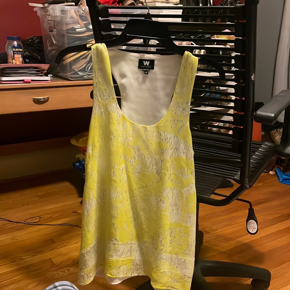 W by worth razorback, silk, tank top, with sequined detail